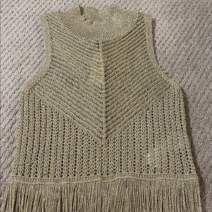 Anthropologie Elegant Gold Sleeveless Sweater